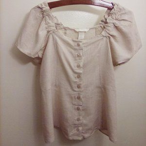 H&M  light beige puff sleeve blouse